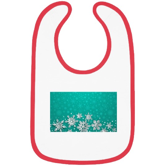 Teal Snowflakes Pattern Bibs
