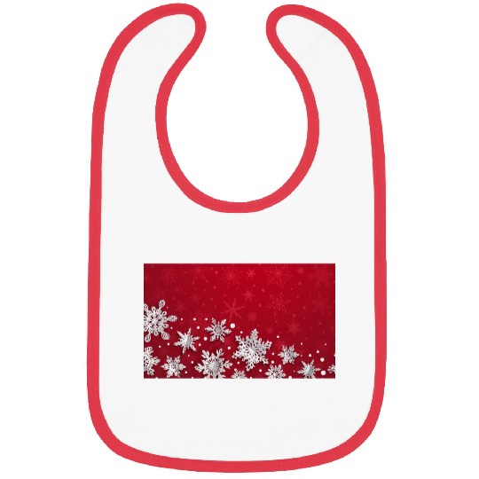Modern Red Snowflakes Pattern Bibs