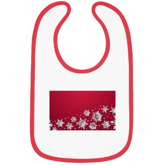 Modern Snowflakes Red Bibs