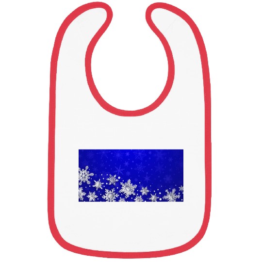 Modern Blue Snowflakes Pattern Bibs