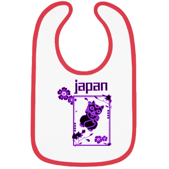 Japan Neon lucky Cat Bibs