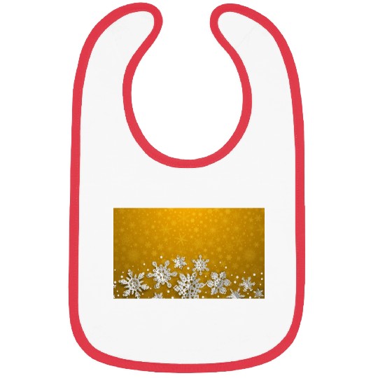 Yellow Snowflakes Pattern Bibs
