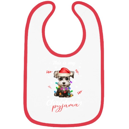 Winter Christmas Pyjama Miniature Schnauzer Bibs
