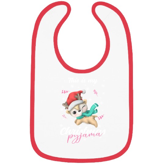 Winter Christmas Pyjama Reindeer Bibs