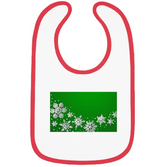 Christmas Snowflakes Green Winter Bibs