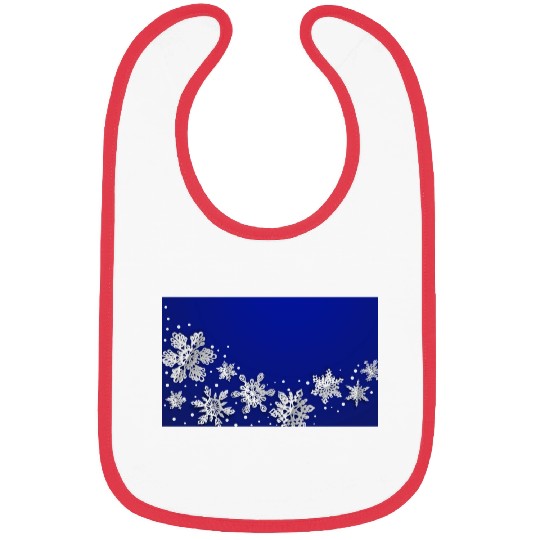 Christmas Snowflakes Blue Winter Bibs