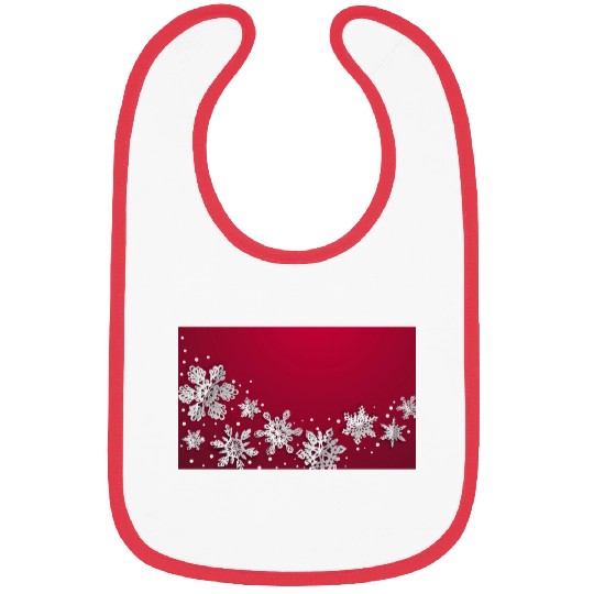 Christmas Snowflakes Red Winter Bibs