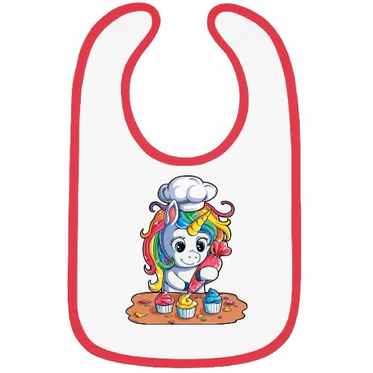 Unicorn Baking Cupcake Bibs
