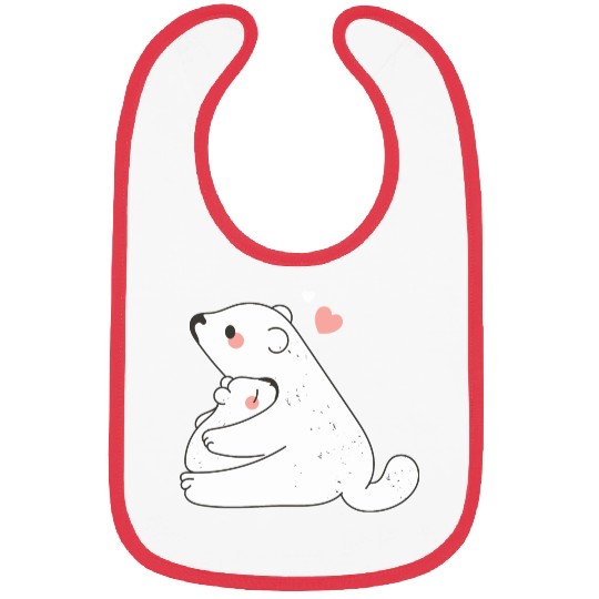 Cute Mama and Baby Bear Cub Hugging Mothers Day Bibs