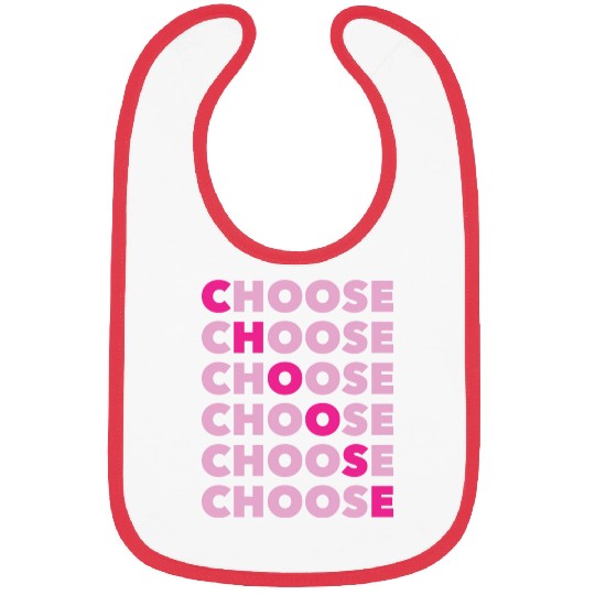 Choose Typography Pink Retro 80s 90s Vintage Bibs