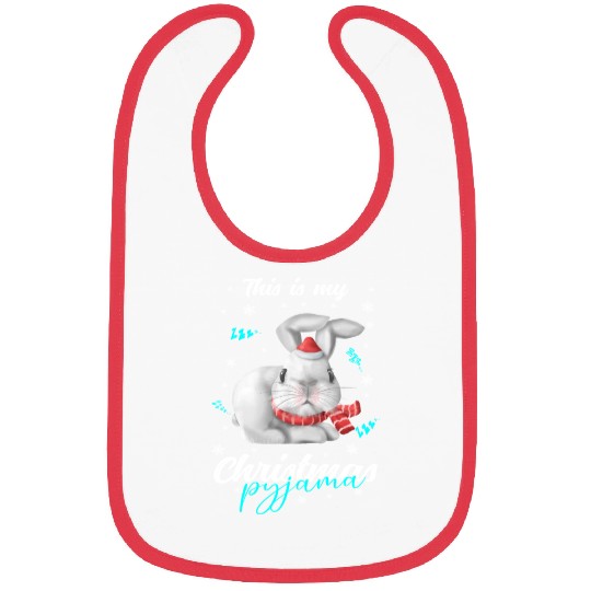 Winter Christmas Pyjama rabbit Bibs