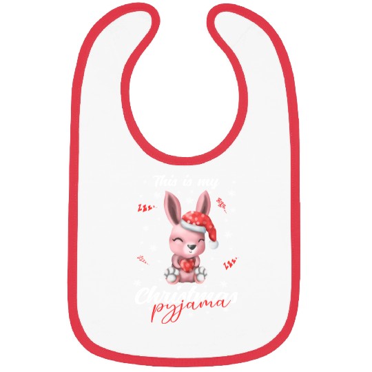 Winter Christmas Pyjama rabbit Bibs