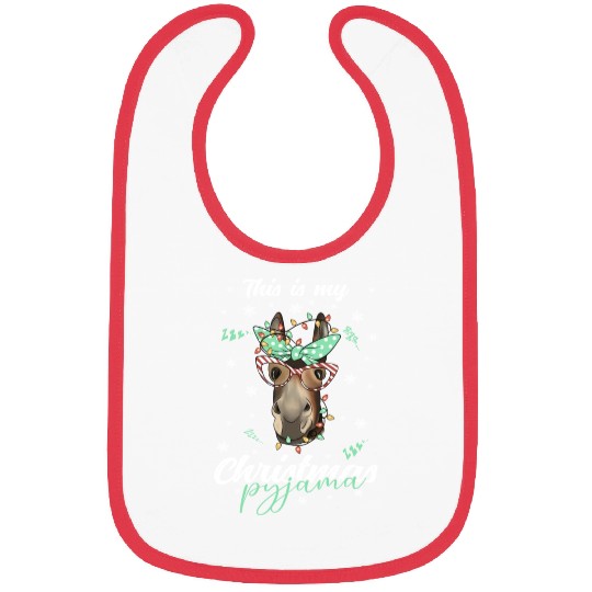 Winter Christmas Pyjama Donkey Bibs