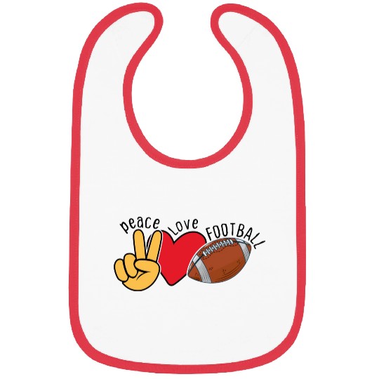Peace Love Football For Lovers American Football Bibs