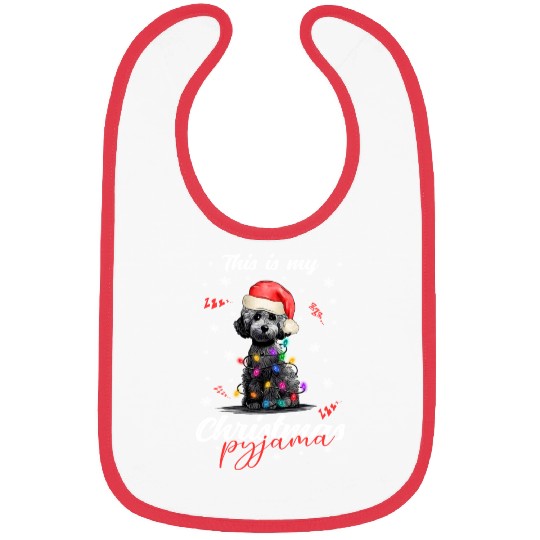 Winter Christmas Pyjama Poodle Bibs