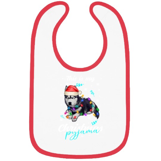 Winter Christmas Pyjama Husky Bibs