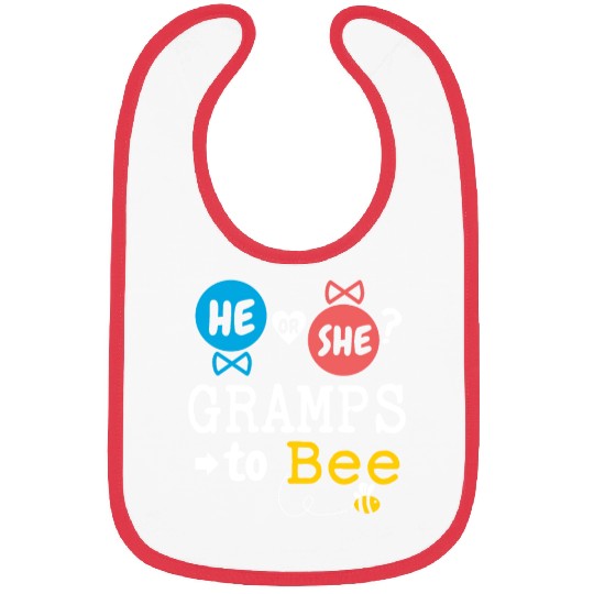 He or She Gramps To Bee Gender Reveal Family Baby Bibs