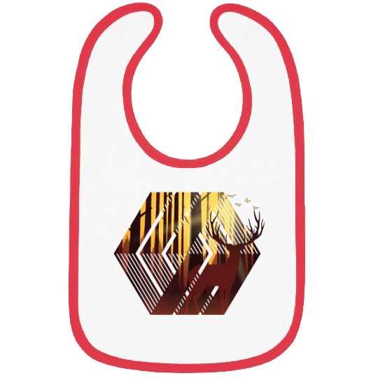 Modern Forest With Deer Bibs