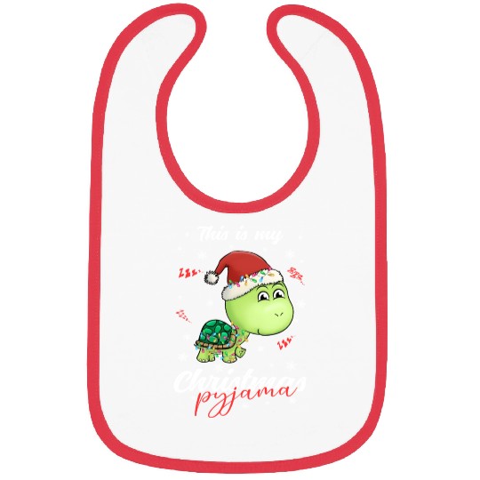 Winter Christmas Pyjama Turtle Bibs