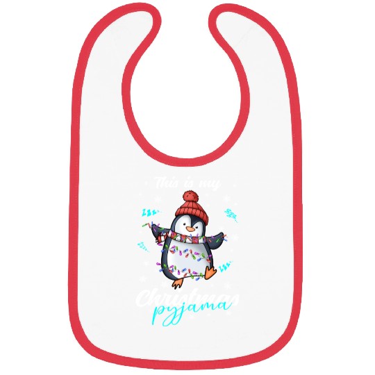 Winter Christmas Pyjama Penguin Bibs