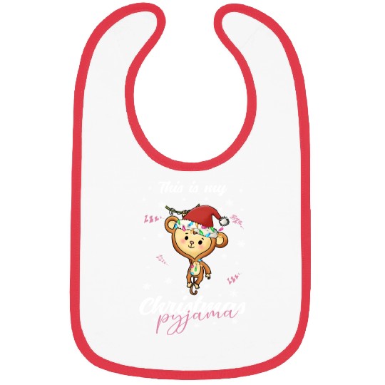 Winter Christmas Pyjama Monkey Bibs
