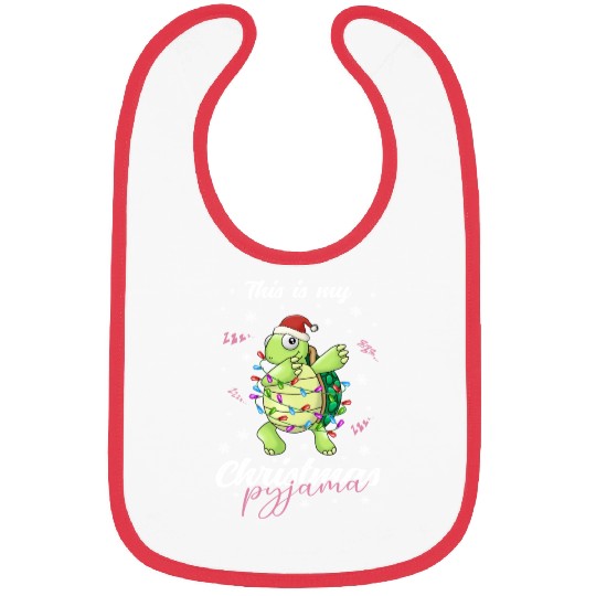 Winter Christmas Pyjama Turtle Bibs