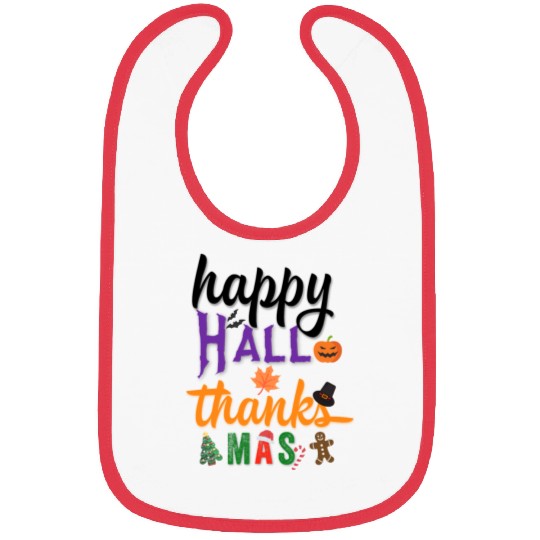 Happy Hallothanksmas Bibs