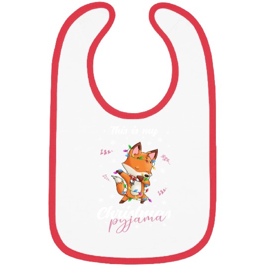 Winter Christmas Pyjama Fox Bibs