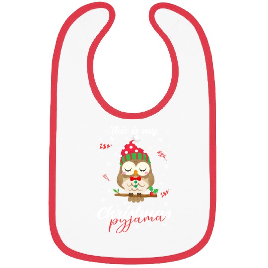Winter Christmas Pyjama Owl Bibs