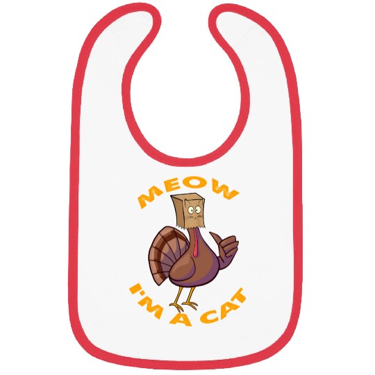 Thanksgiving Funny Turkey Fake Cat Retro Women Men Bibs