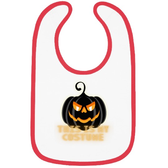 THIS IS MY COSTUME BLACK PUMPKIN Bibs