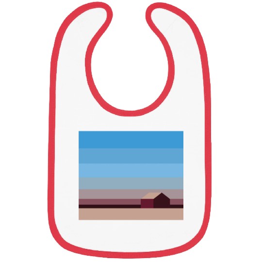 Sunset House Minimalist Abstract Art Landscape Bibs