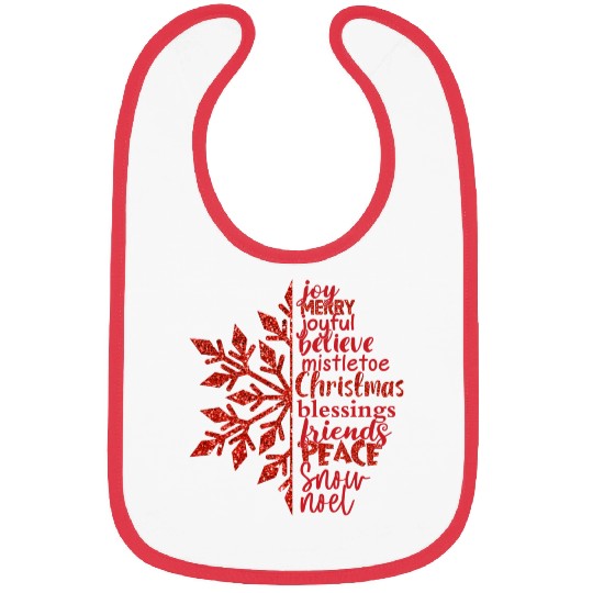 CHRISTMAS SNOWFLAKE RED LIGHT INSPIRATIONAL WORDS Bibs