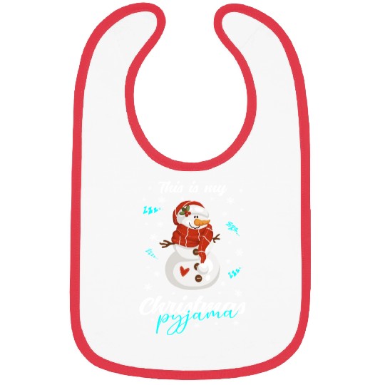 Winter Christmas Pyjama Snowman Bibs