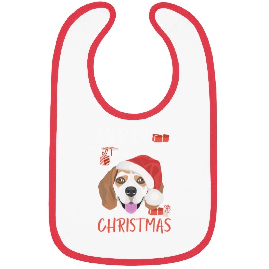 Beagle Merry Christmas Bibs