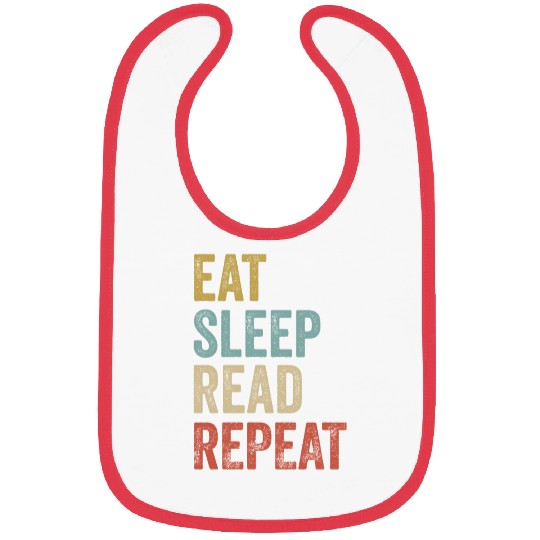 Eat Sleep Read Repeat Book Reader Bibs