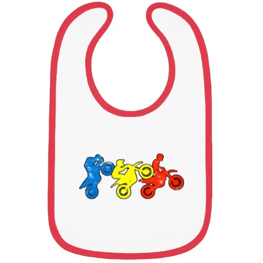 Silhouette of three man riding a motorcycle with Bibs