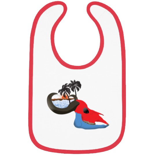 buffalo skull colorful Bibs