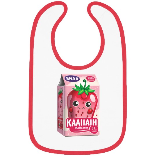 Strawberry Milk Kawaii Bibs