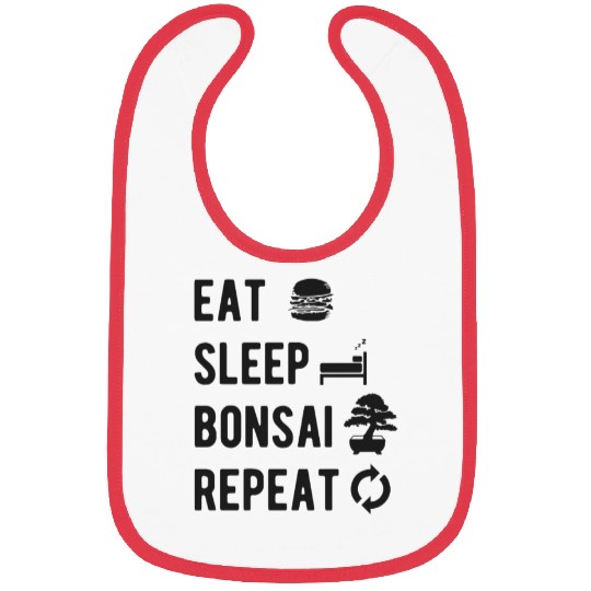 Funny Bonsai Planting Quote Eat Sleep Bonsaitree Bibs