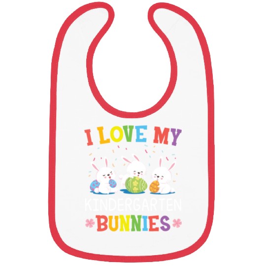 I Love My Kindergarten Bunnies easter Bibs