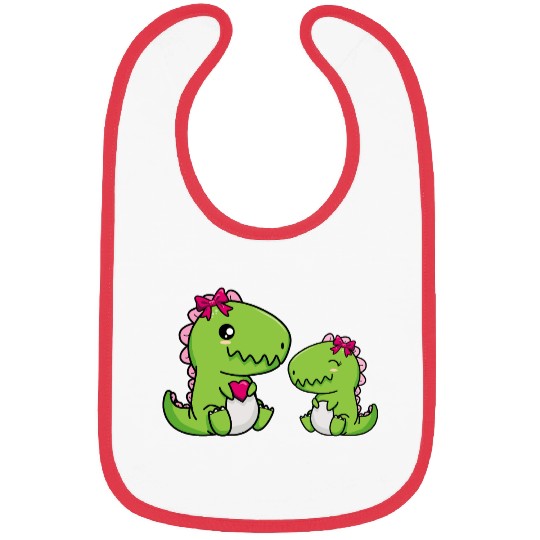 Big sister brother dino siblings boy girl heart Bibs