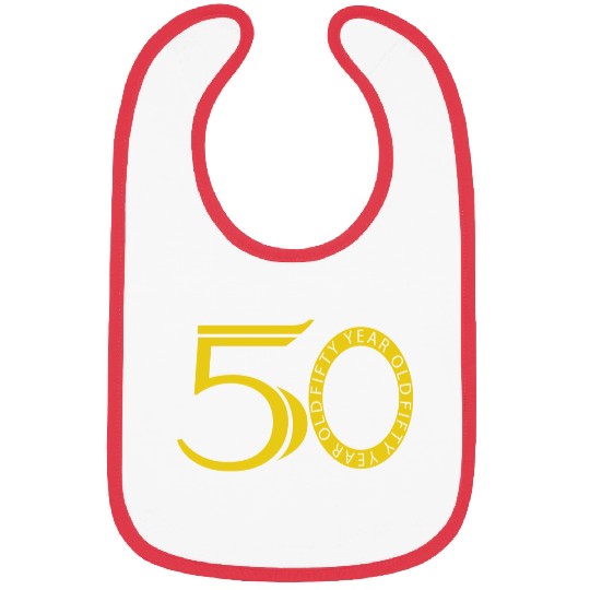 Fifty Year Old Fart Logo Design gold Bibs