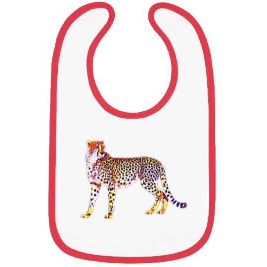 Cheetah Mother with Cubs Motif Predator Cat Animal Bibs