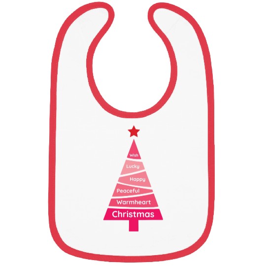 Minimalist Pink Christmas Pine Wish Bibs