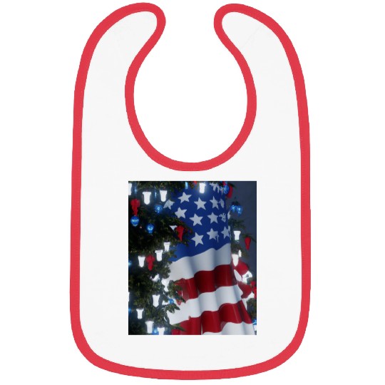 Patriotic Christmas Decorated Christmas Tree Bibs
