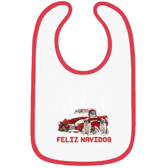 Feliz Navidog Saint Bernard Christmas Dog Lovers Bibs