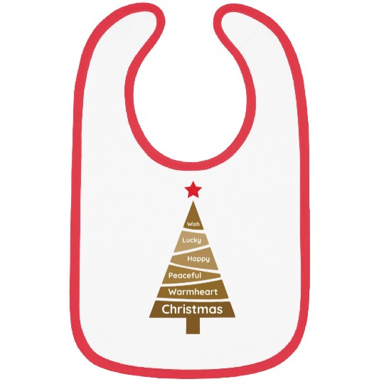Minimalist Copper Brown Christmas Pine Bibs