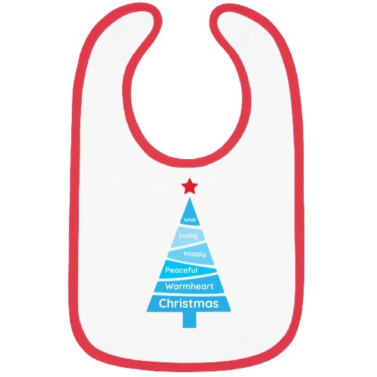 Minimalist Light Blue Christmas Pine Bibs