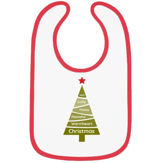 Minimalist Lime Green Christmas Pine Bibs